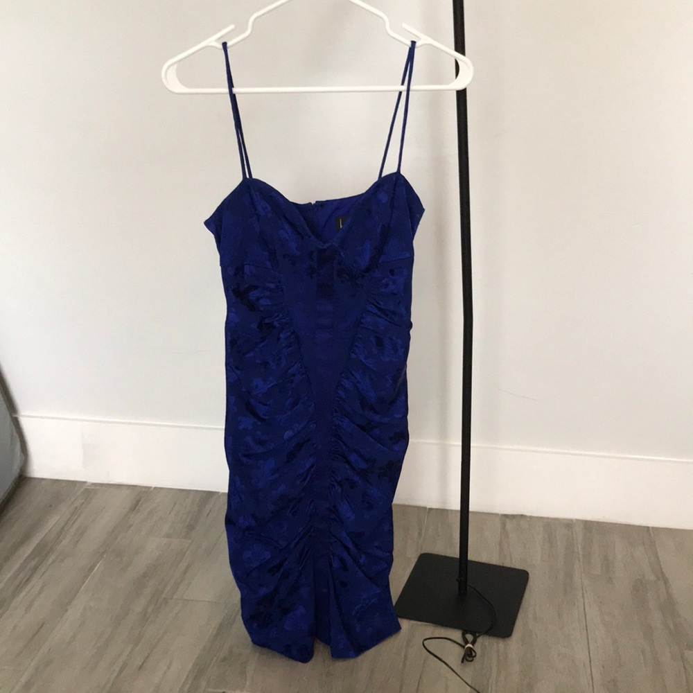 Nicole Miller royal blue fleur-de-lis dress, size 2. Worn only once